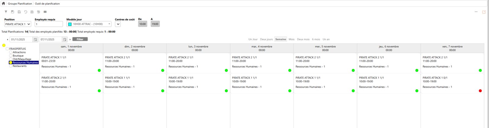 Outils de planification HorioWeb